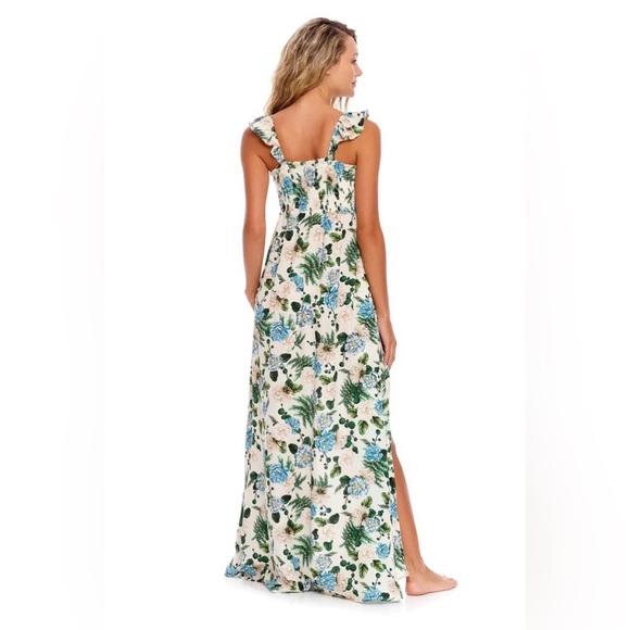 New! Agua Bendita Leandra Aine Smocked Maxi Dress Floral 1704 - Picture 3 of 13